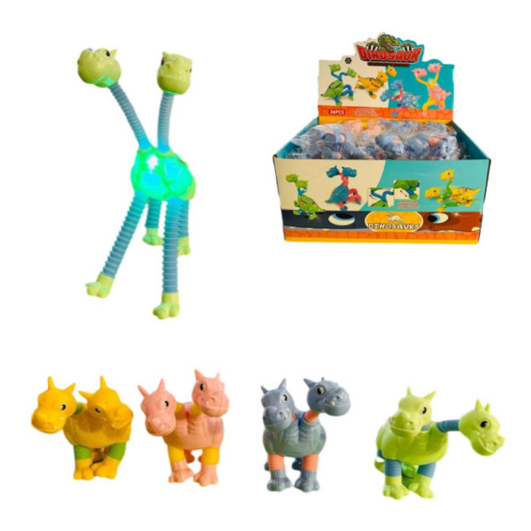 1516 LP Динозавр 4 кольори, регулюються кінцівки, підсвічування, 36 штук у коробці