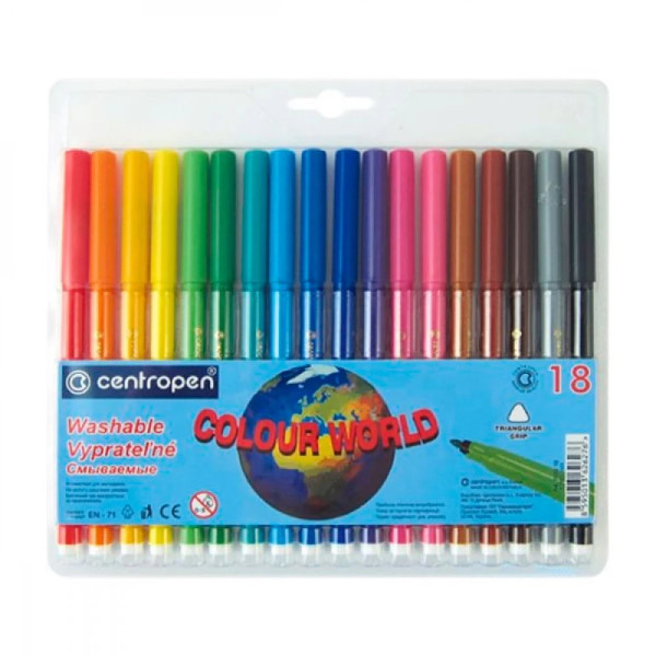 7550/18 Фломастери Color World 18 кольорів