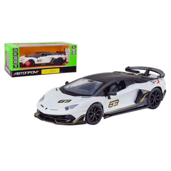 68269 А  Машина метал АВТОПРОМ Lamborghini SVJ,1:24,на батарейках,світло,звук,відкр.двері,в коробці