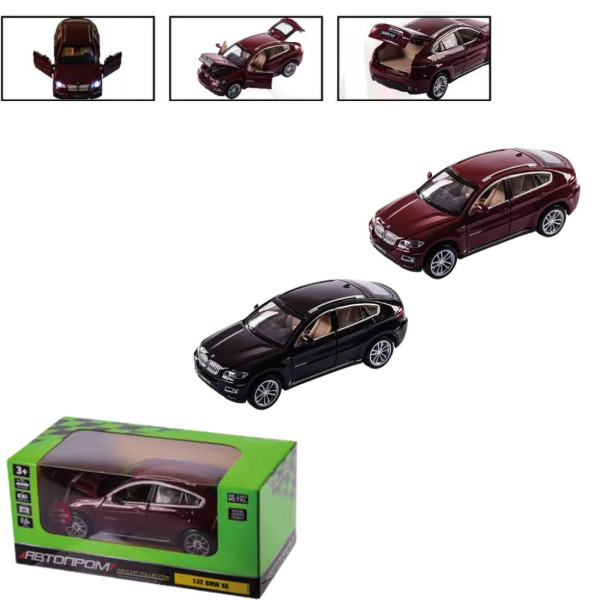 68311 Машина мет. АВТОПРОМ 1:32 BMW X6,батар, світ.,звук,відкр..двері, короб. 18*9*9см