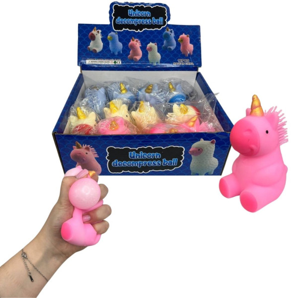 Антистрес єдиноріг, 3 кольори , 12 шт в коробці.