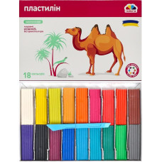 200315 Пластилін Гамма 18 кольорів, 288г., зі стеком, в коробці