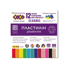 6233 Пластилін CLASSIC 12 кольорів, 240 грам