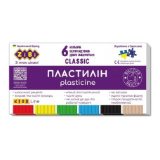 6230 Пластилін CLASSIC 6 кольорів, 120 грам