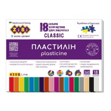 6235 Пластилін CLASSIC 18 кольорів, 360 грам