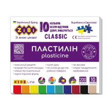 6232 Пластилін CLASSIC 10 кольорів 200 грам