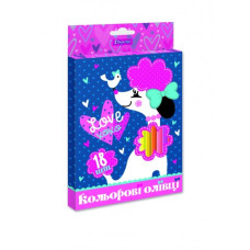 290621 Олівці кольорові 1 вересня 18 кольорів Love XOXO