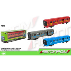 7875  Машина вагон метро мет. АВТОПРОМ 1: 43-50, короб. 19, 5*5, 5*6, 5 см