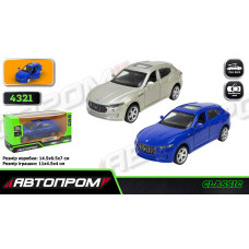 4321 Р Машина метал АВТОПРОМ, 1:43 Maserati Levante SUV, 2 кольори, відк.двері, короб. 14, 5*6, 5*7с