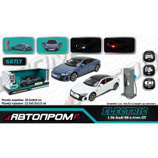 68717 Машина мет. АВТОПРОМ  1:36 Audi E-tron GT, батар, світ., звук, відкр.двері, короб.18 * 9 * 8