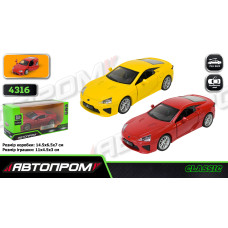 4316 Машина мет. АВТОПРОМ 1:45 Lexus LFA, 2 кольори, відк.двері, короб. 14, 5*6, 5*7см