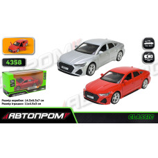 4330 Машина мет. АВТОПРОМ 1:45 AUDI, 2 кольори, відк.двері, короб. 14, 5*6, 5*7см