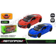 4386 Машина мет. АВТОПРОМ 1:45 ACURA NSX, 2 кольори, відк.двері, короб. 14, 5*6, 5*7см