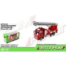7513 АР/C Машина металева АВТОПРОМ 1:38, пожежна