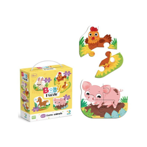 300686 Пазли ДоДо 4 в 1 Сільські тварини Baby puzzle