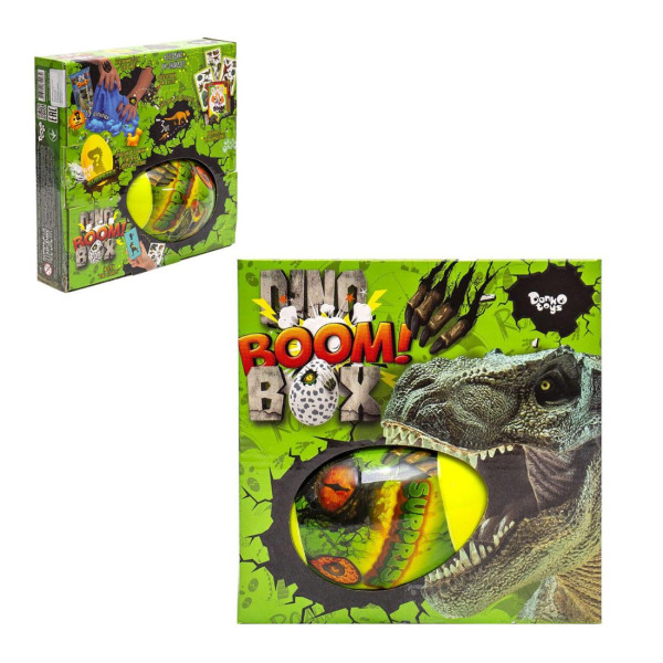Креативна творчість Dino Boom BoxDanko Toys, кінетичний пісок, формочки, наклейки, флеш-татушки, бом