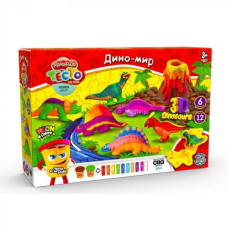 Тісто для ліплення Danko Toys Master Do Динозаври 12 кольорів, в коробці 3D