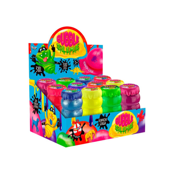 В'язка маса BUBBLE SLIME 3XL Danko Toys, 12 штук у блоці