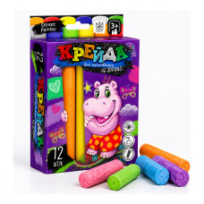 Крейда для малювання на асфальті велика 12 шт Danko Toys