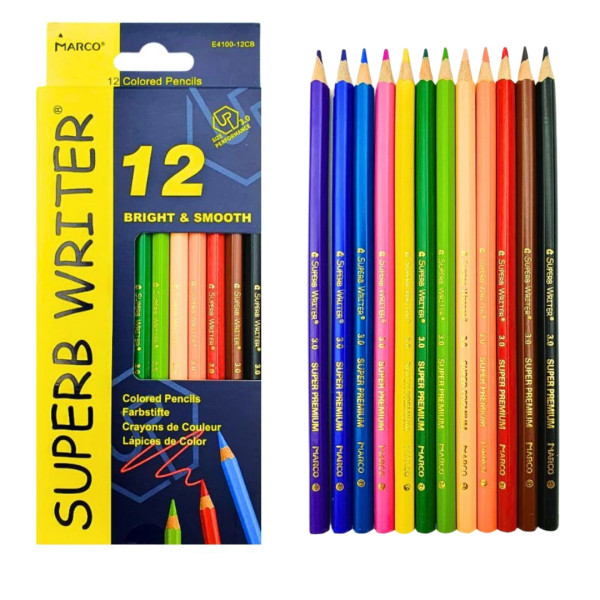 4100-12СВ Олівці 12 кол шестиграні Super Write Marco