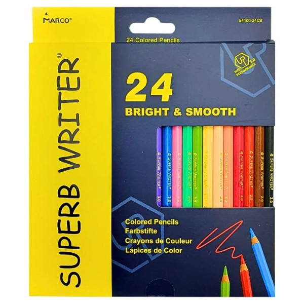 4100-24СВ Олівці 24 кольори шестиграні Super Writer Marko