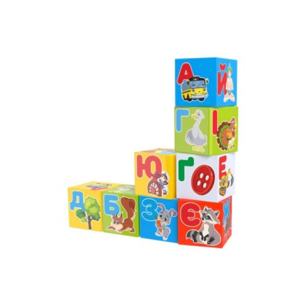1806 Кубики Абетка Веселка,9шт. Технок
