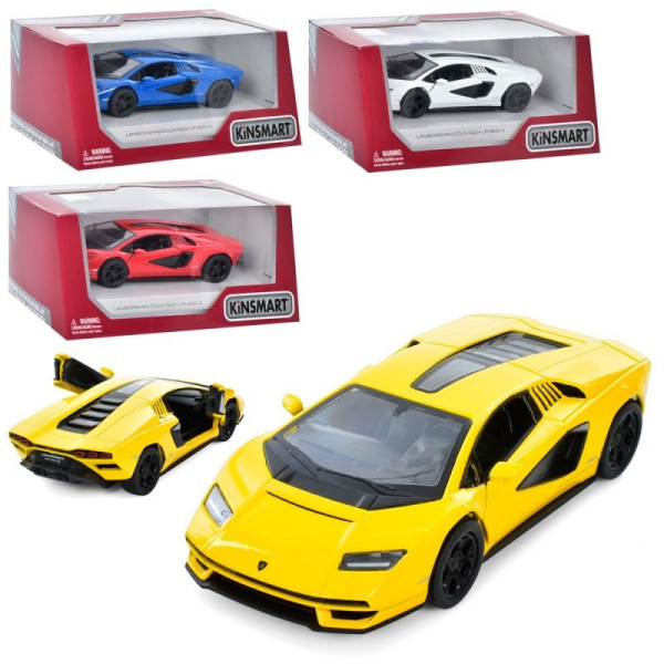 5437 KT/W Машина KINSMART LAMBORGHINI COUNTACH, 4 кольори, метал, інерція, відкр.двері, в коробці