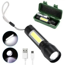 511 Ліхтарик на акумуляторі, 3 режими роботи, зум, USB-кабель, в пластиковому кейсі