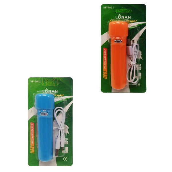 8931 SG Ліхтарик на акумуляторі, USB-кабель, на листі