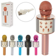 858 WS Мікрофон, 6 кольорів, блютуз, USB-порт, mini jack, у коробці