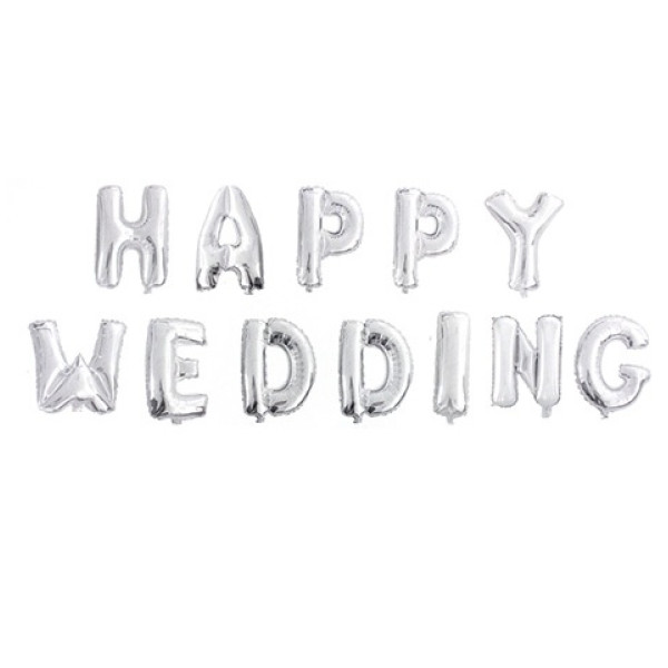 990106 Кульки Happy Wedding Срібло