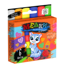 Крейда для малювання на асфальті, тонка, 6 шт. Danko Toys