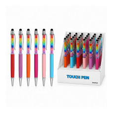 472 Ручка кулькова Touch pen стілус зі стразами латунь