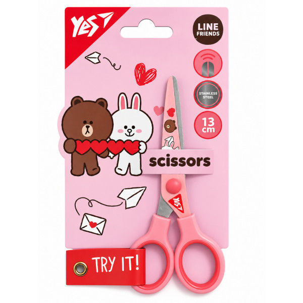 480441 Ножиці YES Line Friends 13 см, з принтом на лезі