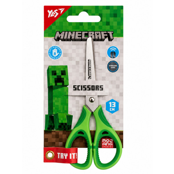 480430 Ножиці YES Minecraft 13 см, з гумовими вставками