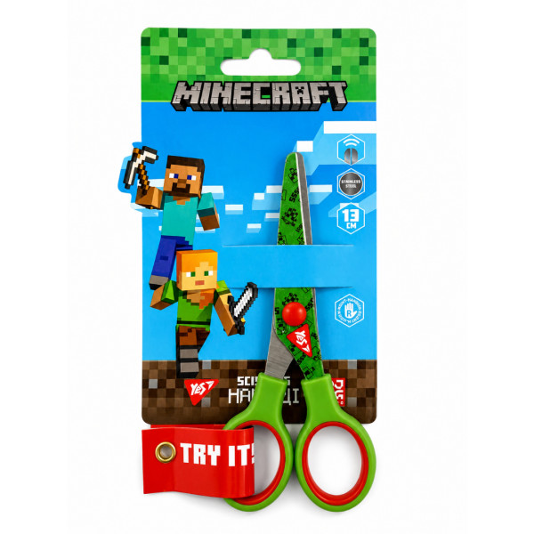 480436 Ножиці YES Minecraft 13 см, з принтом на лезі