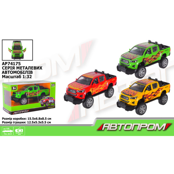 74175 AP Машина АВТОПРОМ, 1:32, 3 цвета, откр.двер