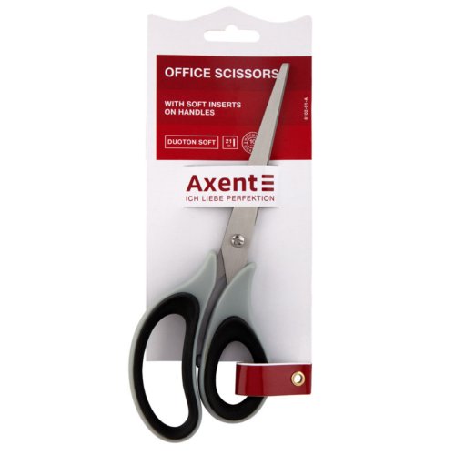 6102-01-А Ножницы Axent Duoton Soft, 21 см, серо-черн.