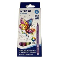 1147-К Фломастеры с блестками набор 6 шт Kite