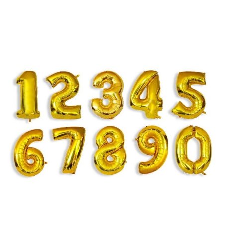 990981 Шар цифра 40д, ЗОЛОТО (цена за 5 шт)