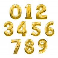 990970 Кулька фольгована Цифра ЗОЛОТО цифра 0