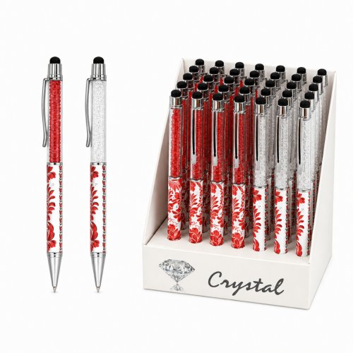270-UA Ручка шариковая Touch pen стилус  стразами вышыванка