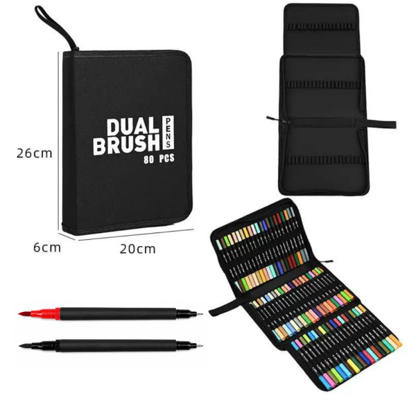 80 Маркеры акварельные на 80 кол, DUAL BRUSH Pens